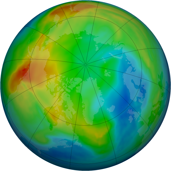 Arctic ozone map for 16 December 2007